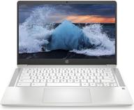 💻 new hp chromebook 14" hd laptop for business and students, intel celeron n4000, 4gb ram, 32gb emmc, backlit keyboard, webcam, fast charging, wifi, usb-a & c, chrome os, with 128gb sd card, gm accessories logo
