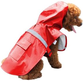 img 4 attached to Waterproof Dog Raincoat - Topsung Puppy Jacket for Small Dogs/Cats - Pet Rainwear Clothes in Red