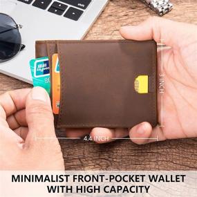 img 1 attached to 🧳 Genuine Leather Minimalist Wallets with RFID Blocking