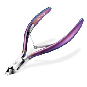 img 1 attached to 💅 opove X7 Rainbow Gradient Cuticle Trimmer: Precision Stainless Steel Hangnail Remover & Pedicure Manicure Tool