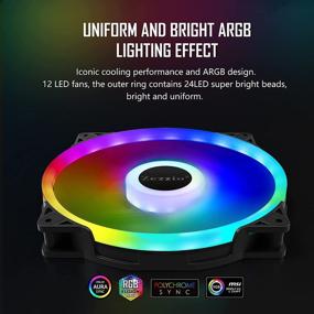 img 2 attached to 💨 Zezzio 200 мм адресуемый RGB вентилятор для повышенной эффективности охлаждения ПК (20 см)