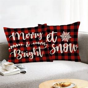 img 1 attached to Christmas Buffalo Farmhouse Decorations Holiday Bedding