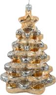 🎄 cute as candy gingerbread blown glass christmas tree ornament - miss christmas 2021 collection (silver line gingerbread tree) logo