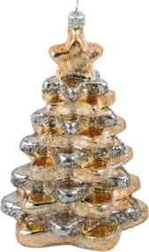 img 4 attached to 🎄 Cute as Candy Gingerbread Blown Glass Christmas Tree Ornament - Miss Christmas 2021 Collection (Silver Line Gingerbread Tree)