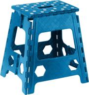 🪜 the superior performance folding step stool 15 inch with anti slip dots (blue): efficient & safe accessory solution logo