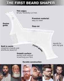 img 3 attached to 🧔 Beard Shaping & Styling Tool Set with Comb - Achieve the Perfect Jawline, Cheek, and Neck Line for Men. Works Great with Any Beard Razor, Electric Trimmer, or Clipper