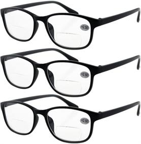 img 1 attached to 👓 Lasree 3 PRS +1.50 Classic Bifocal Reading Glasses: Stylish Frames for Men and Women, Ideal for Office and Home Use!