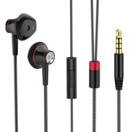 ceppekyy noise isolating in-ear earphones with mic - heavy bass headphones for iphone, samsung, ipad, and android phones - black logo