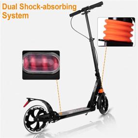 img 1 attached to 🛴 Adjustable Height Scooter for Kids 8 Years and Up, Teens, Adults - MONODEAL Big Wheel Kick Scooter, Lightweight and Foldable with Hand Brake and Rear Brake