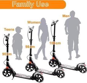 img 3 attached to 🛴 Adjustable Height Scooter for Kids 8 Years and Up, Teens, Adults - MONODEAL Big Wheel Kick Scooter, Lightweight and Foldable with Hand Brake and Rear Brake