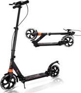 🛴 adjustable height scooter for kids 8 years and up, teens, adults - monodeal big wheel kick scooter, lightweight and foldable with hand brake and rear brake логотип