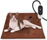 🔥 upgraded pet heating pad with timer - temperature adjustable, auto power-off, 28" x 16" / 18" x 16" heated dog cat bed warmer logo