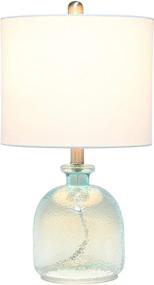 img 3 attached to 💎 Stunning Elegant Designs LT3335-CBL Textured Glass Table Lamp in Clear Blue/White