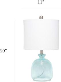 img 2 attached to 💎 Stunning Elegant Designs LT3335-CBL Textured Glass Table Lamp in Clear Blue/White