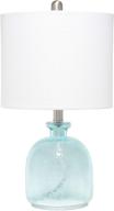 💎 stunning elegant designs lt3335-cbl textured glass table lamp in clear blue/white логотип