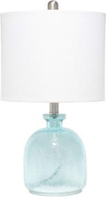 img 4 attached to 💎 Stunning Elegant Designs LT3335-CBL Textured Glass Table Lamp in Clear Blue/White