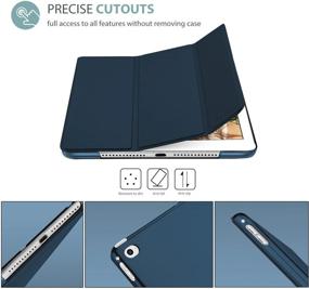 img 3 attached to 📱 ProCase iPad Mini 4 Case - Ultra Slim Lightweight Stand Case with Translucent Frosted Back Smart Cover - Navy Blue