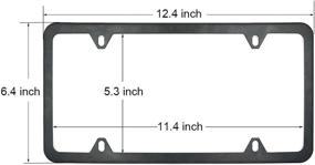 img 4 attached to 🚗 New 2 Pcs, 4-Hole Stainless Steel Black License Plate Frame - Car License Plate Covers Holders Frames for Plates with Screw Caps