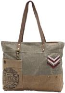 👜 stylish military badge upcycled canvas tote bag - myra bags s-0934 logo