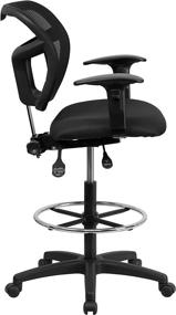 img 1 attached to 🪑 Enhanced Comfort and Versatility: Flash Furniture Mid-Back Black Mesh Drafting Chair with Back Height Adjustment and Adjustable Arms