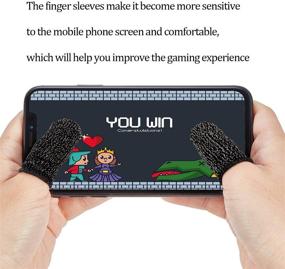 img 1 attached to 🎮 Enhanced Gaming Experience: 30-Piece Anti-Sweat Breathable Finger Sleeves for Touchscreen Phone Games