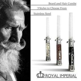 img 3 attached to 🔪 Комбинированный раскладной расческой "Royal Imperial Metal Switchblade Pocket Folding Flick Hair Comb" - идеальный инструмент для стрижки с бородой с кошельком на факты - стильный и превосходный по сравнению с тренажером бабочкой.