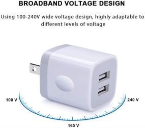 img 3 attached to 🔌 FiveBox 3Pack USB Wall Charger Cube Set | Dual Port 2.1A Charging Block Compatible with iPhone, iPad, Samsung, LG, HTC, Android