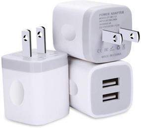 img 4 attached to 🔌 FiveBox 3Pack USB Wall Charger Cube Set | Dual Port 2.1A Charging Block Compatible with iPhone, iPad, Samsung, LG, HTC, Android