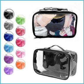 img 3 attached to 🧳 Clear Travel Packing Cube | PVC Plastic Pouch for Carry On Suitcase, Backpack or Diaper Bag | Transparent Organizer for Accessories, Makeup & Underwear with Handle (Black)