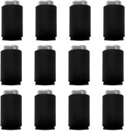 🍺 black blank poly foam can cooler sleeves (12 pack) логотип