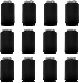 img 2 attached to 🍺 Black Blank Poly Foam Can Cooler Sleeves (12 Pack)