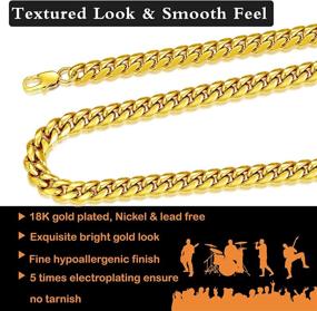 img 3 attached to 💎 Золотая цепь Miami Cuban Link с алмазной огранкой Jewlpire, покрытая золотом 18К для мужчин, шириной 10 мм, длиной 22 дюйма - стильное хип-хоп ожерелье для мужчин, женщин и мальчиков.