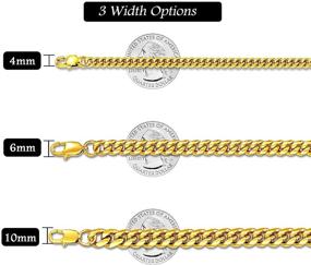 img 1 attached to 💎 Золотая цепь Miami Cuban Link с алмазной огранкой Jewlpire, покрытая золотом 18К для мужчин, шириной 10 мм, длиной 22 дюйма - стильное хип-хоп ожерелье для мужчин, женщин и мальчиков.