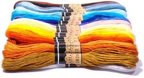 img 1 attached to 🌈 Alipia Rainbow Embroidery Floss Kit - 50 Pcs Cross Stitch Thread - Colorful String for Bracelet Making, Hand Embroidery, and Cross Stitch Supplies