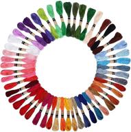 Similane Embroidery Floss 50 Skeins Cross Stitch Thread Rainbow Color Friendship Bracelets Crafts Floss with 12 Pcs Floss Bobbins and 1 Pcs
