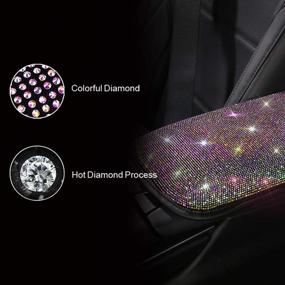 img 3 attached to 💎 Sparkling Bling Bling Car Center Console Cover, Shimmering Crystal Arm Rest Padding Protective Case Diamond Car Decor Accessories for Women (FSD)