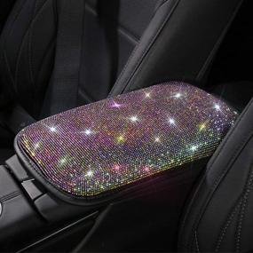 img 1 attached to 💎 Sparkling Bling Bling Car Center Console Cover, Shimmering Crystal Arm Rest Padding Protective Case Diamond Car Decor Accessories for Women (FSD)