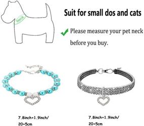 img 2 attached to 🐶 4-Piece Dog Pearl Collar and Rhinestone Dog Collar Set, Pet Pearl Necklace with Full Diamond Bling - Adjustable Dog Collar for Small Cats and Puppies - Perfect for Pet Weddings and Birthday Parties (White, S)