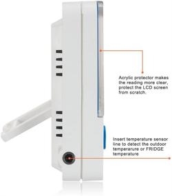 img 1 attached to 🌡️ HEALCO Digital Refrigerator Thermometer with Magnet and Stand - LED Alarm Indicator, Max/Min Memory, Ideal for Home Kitchen, Restaurants, Bars, Cafes