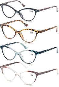 img 3 attached to Stylish and Comfortable Womens' Cat Eye Spring Hinge Reading Glasses - MODFANS 4 Pack, Fashion Designers' Choice with Enhanced SEO