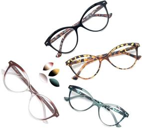 img 4 attached to Stylish and Comfortable Womens' Cat Eye Spring Hinge Reading Glasses - MODFANS 4 Pack, Fashion Designers' Choice with Enhanced SEO