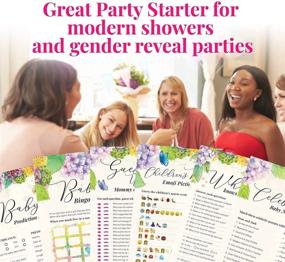 img 3 attached to Floral Baby Shower Games Set - 6 Games for 50 Guests (300 Sheets) - Easy & Fun Party Starter - Cute Baby Shower Games for Girls