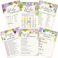 floral baby shower games set - 6 games for 50 guests (300 sheets) - easy & fun party starter - cute baby shower games for girls логотип