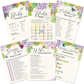 img 4 attached to Floral Baby Shower Games Set - 6 Games for 50 Guests (300 Sheets) - Easy & Fun Party Starter - Cute Baby Shower Games for Girls
