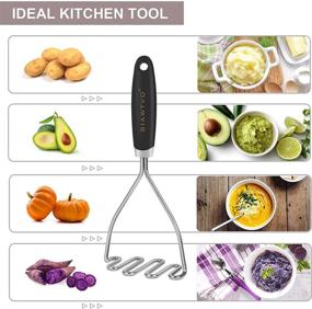 img 1 attached to 🥔 SIAWTVO Stainless Steel Potato Masher: Efficient Kitchen Tool for Bean, Avocado, and Baby Food Mashing