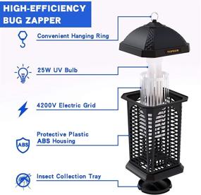img 2 attached to 🦟 Ultimate Bug Zapper: 4200v Electronic Pest Trap & Killer - Indoor & Outdoor Waterproof Insect Zapper Lamp