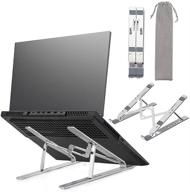 📦 hongo aluminum portable laptop stand - foldable ventilated notebook riser with 7 adjustable angles - lightweight holder for macbook dell hp lenovo laptops & tablets logo