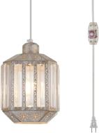 💡 ylong-zs hanging lamps: crystal white swag lamp with rustic pendant light design – plug in, 16.4 ft cord and in-line on/off dimmer switch for kitchen island, dining room, living room, corner logo