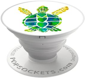 img 4 attached to Улучшенный PopSockets: Черепахи любви Складная ручка и держатель для телефонов и планшетов.