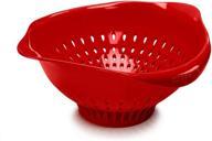 🍅 red colander with 3.5 quart capacity, made from recycled plastic - preserve product logo